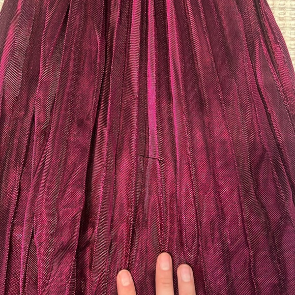 NEW PASTEL Metallic Shiny Shimmer Accordion Pleated Maxi Pink/Purple Skirt - Picture 13 of 13